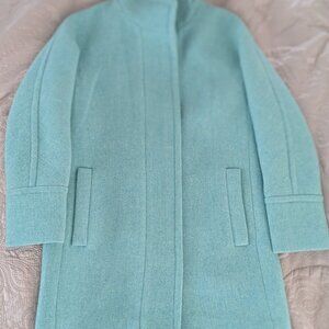J Crew re-imagined wool coat zip up size 2 Petite baby blue